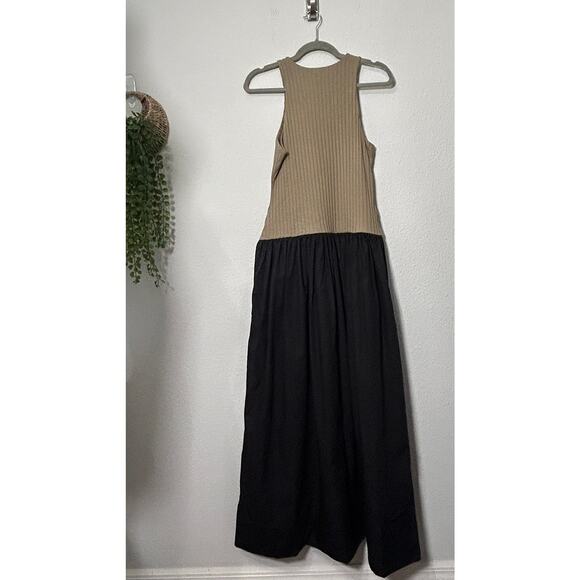 NEW Banana Republic Ribbed Racerback Tank Drop Waist Maxi Dress Olive Black Sz M - Picture 4 of 14